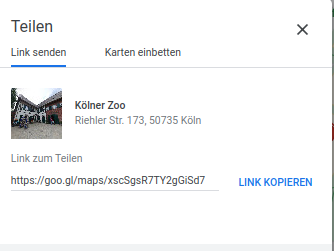 einbetten einer Karte auswählen