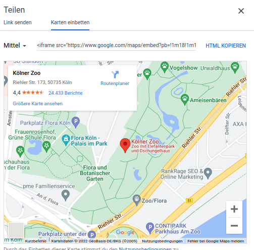 kopieren des Links