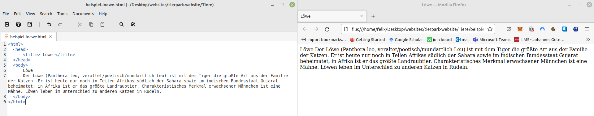 erste Änderungen